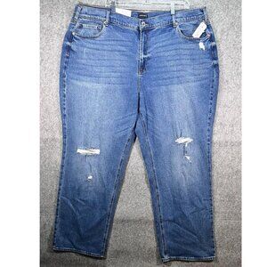 Warehouse One‎ High Rise Vintage Straight 20+ R Distressed Jeans NWT